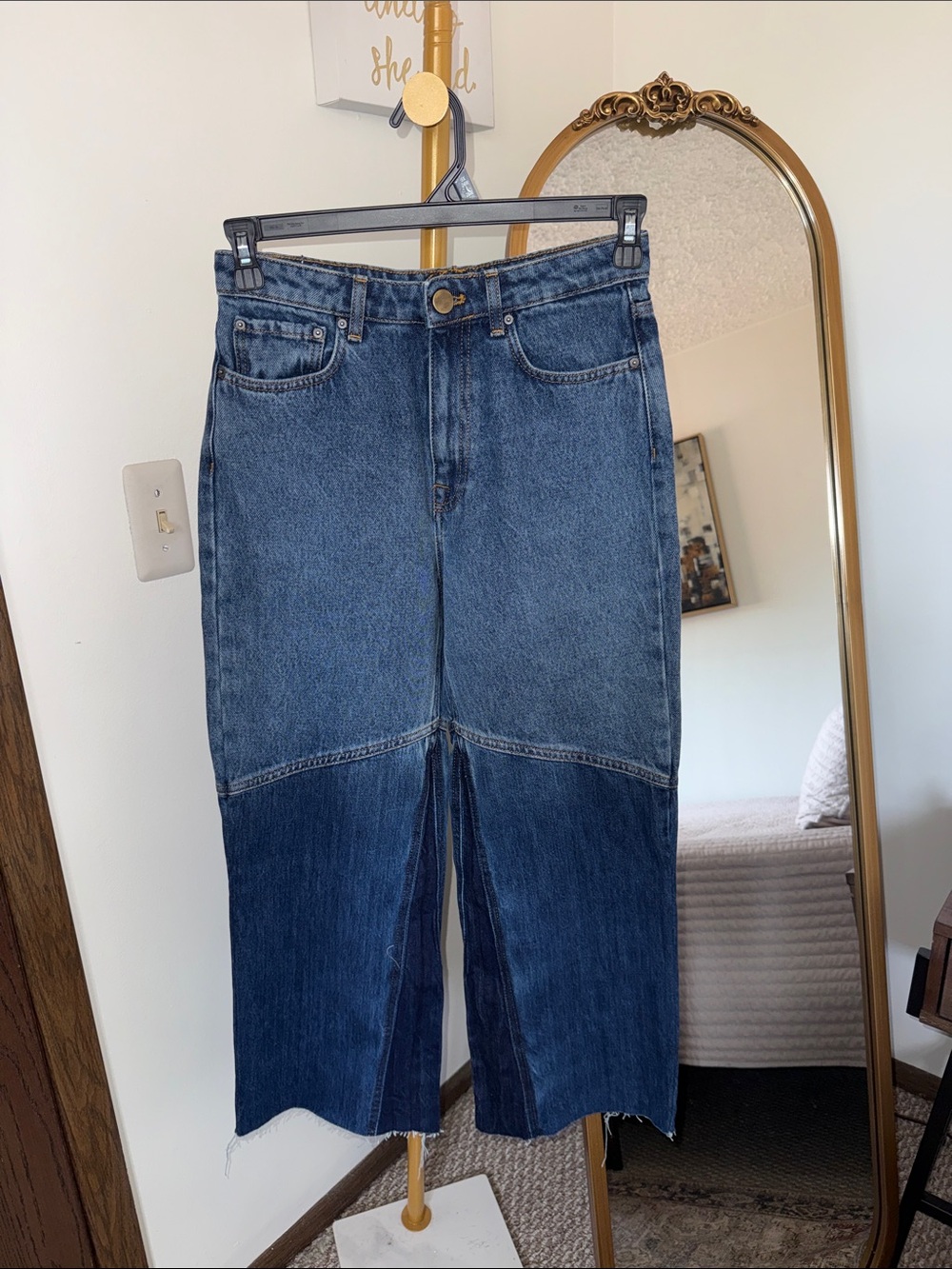 Urban Outfitters Two-Tone Blue Panel Denim Jeans